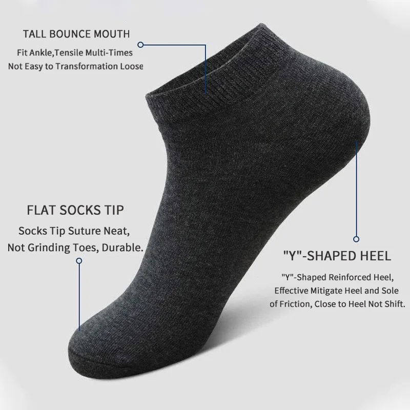 5 Pairs Unisex Casual Plain Co - Ankle Sock Low Cut review and price