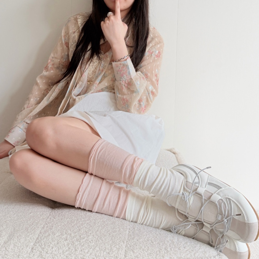 Sweet Balletcore Color Block S - Boot Sock Slouchy review and price