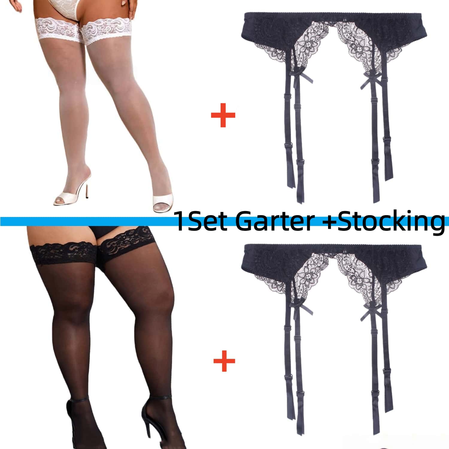 2PCS Women's Suspender Lace St - Tights Pantyhose Sheer review and price